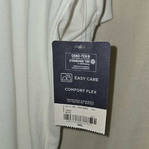 St. John's Bay Classic White Polo Shirt Essential Big And Tall 4XL - Picture 9 of 10